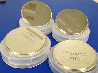 Set of injection molds with 2-level microfluidic designs and wear-resistant TiN-coating
